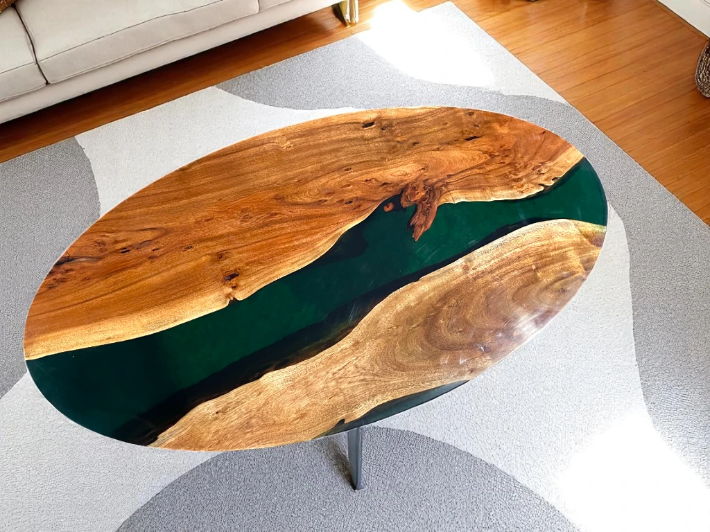 Oval Custom Epoxy Tables for Dining Room : Made-to-Order 